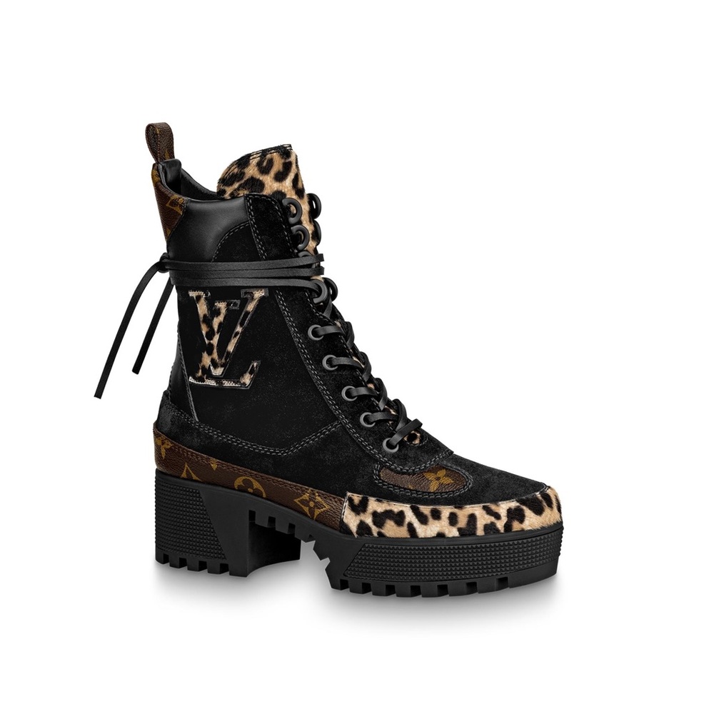 Louis Vuitton leapord print boots